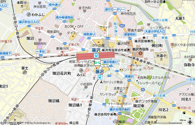 和真メガネ藤沢店付近の地図